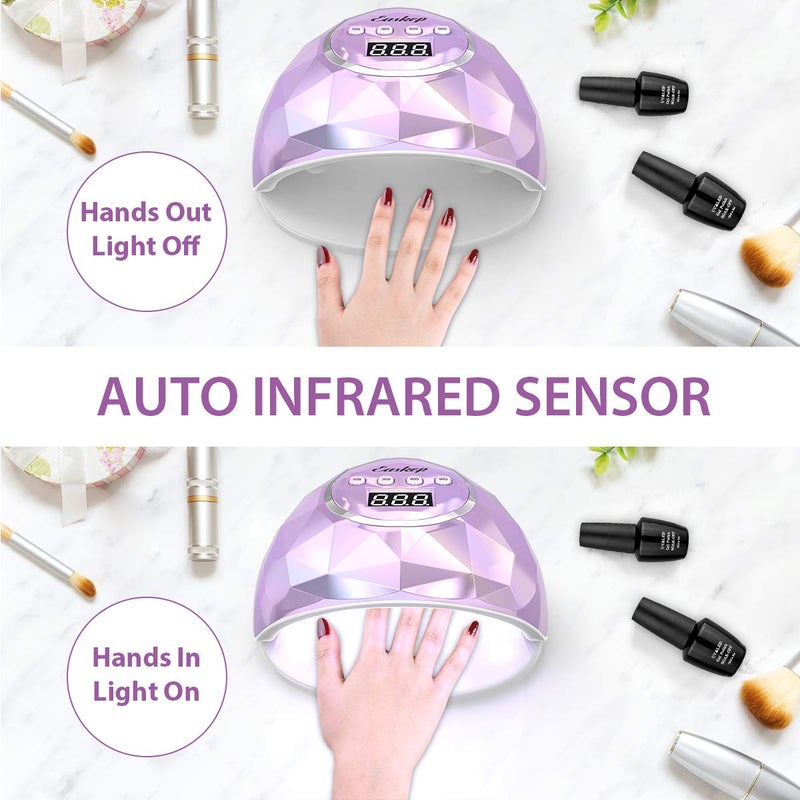 Easkep UV Light for Nails Lamp - 86W UV LED Nail Lamp Gel Nail Polish Curing Dryer for Salon 4 Timer Setting Auto Sensor Machine (Taro) - Image 5